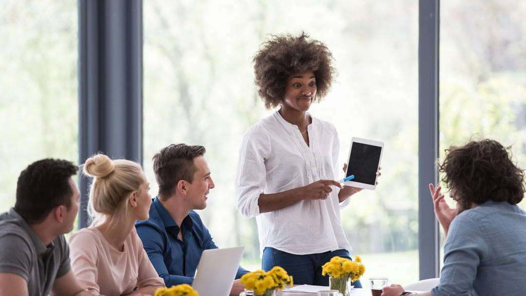 Multiethnic startup business team on meeting