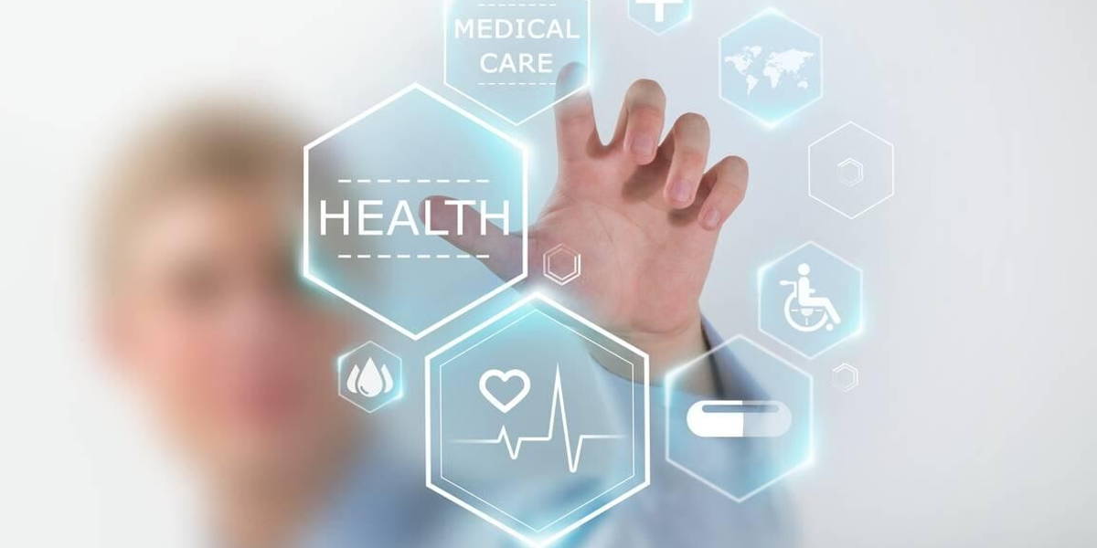 Medicine doctor hand working with modern medical icons