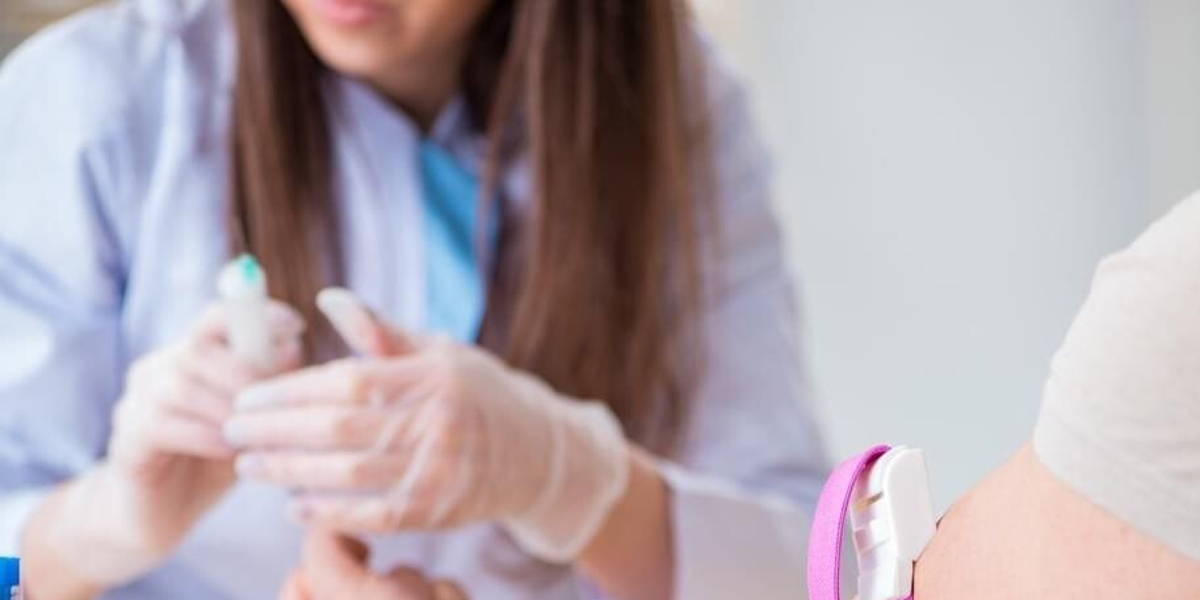 Patient during blood test sampling procedure taken for analysis