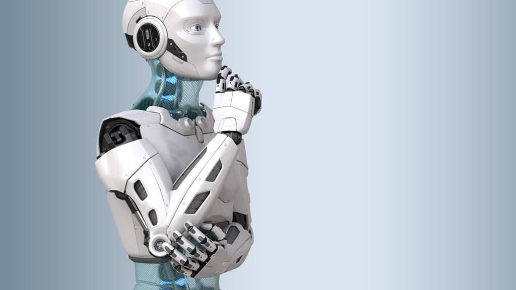 Thinking robot. 3D illustration