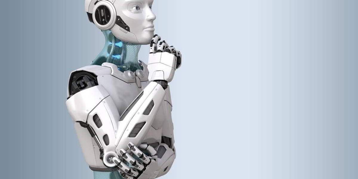 Thinking robot. 3D illustration