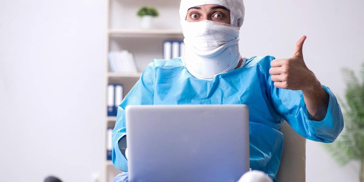 Man suffering from multiple broken bones and fractures