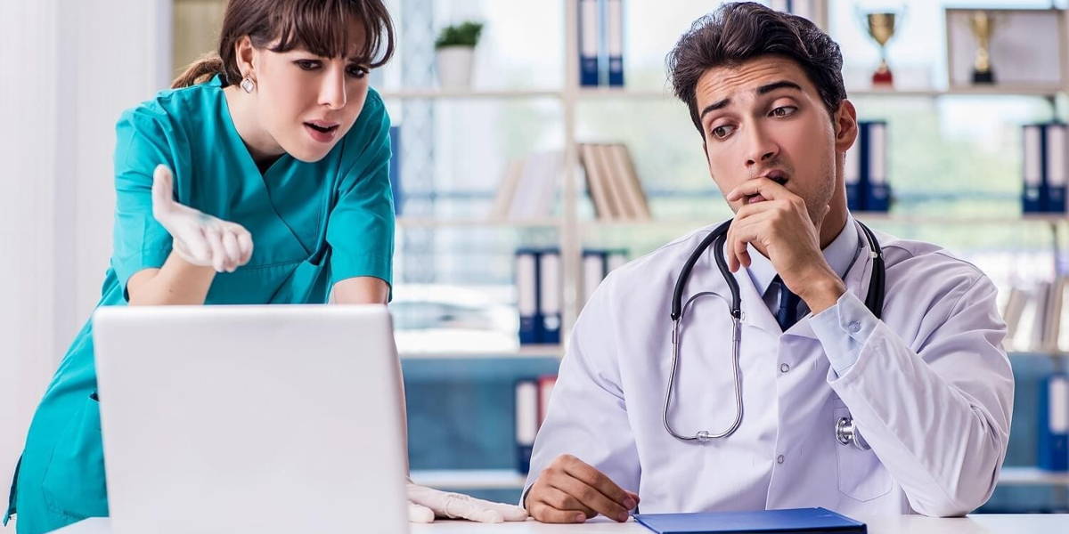 Doctor angry at his assistant due to medical error
