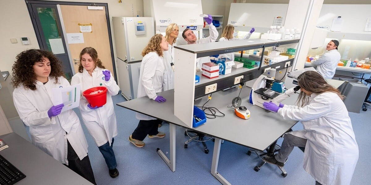 Onderzoekers werken in laboratorium