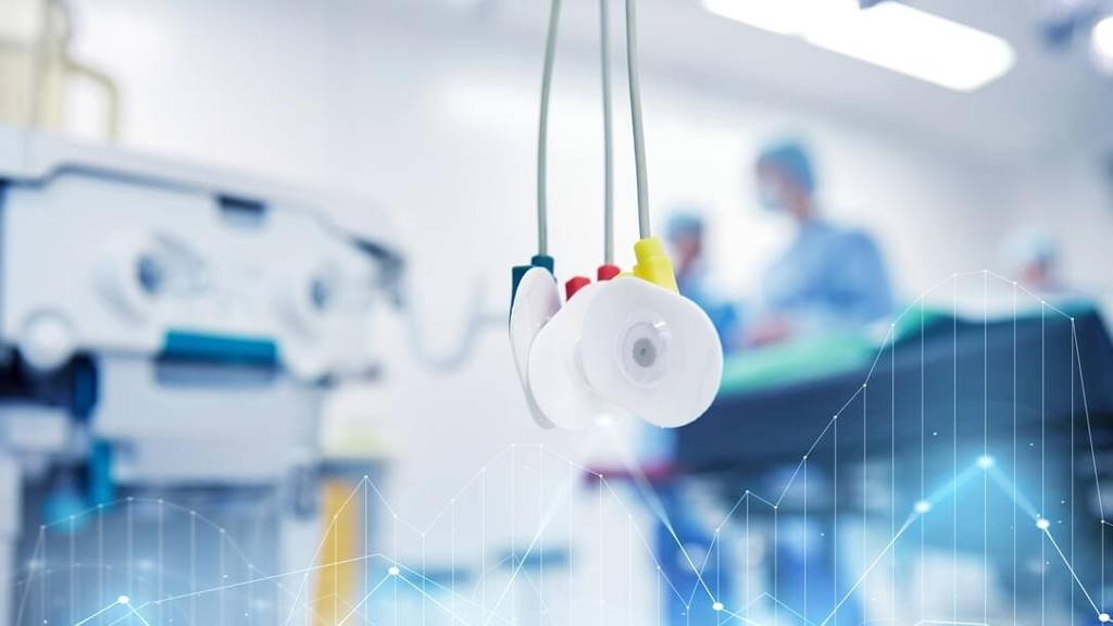 electrodes at hospital ward or operating room