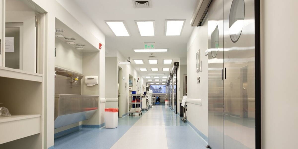 Empty hospital corridor