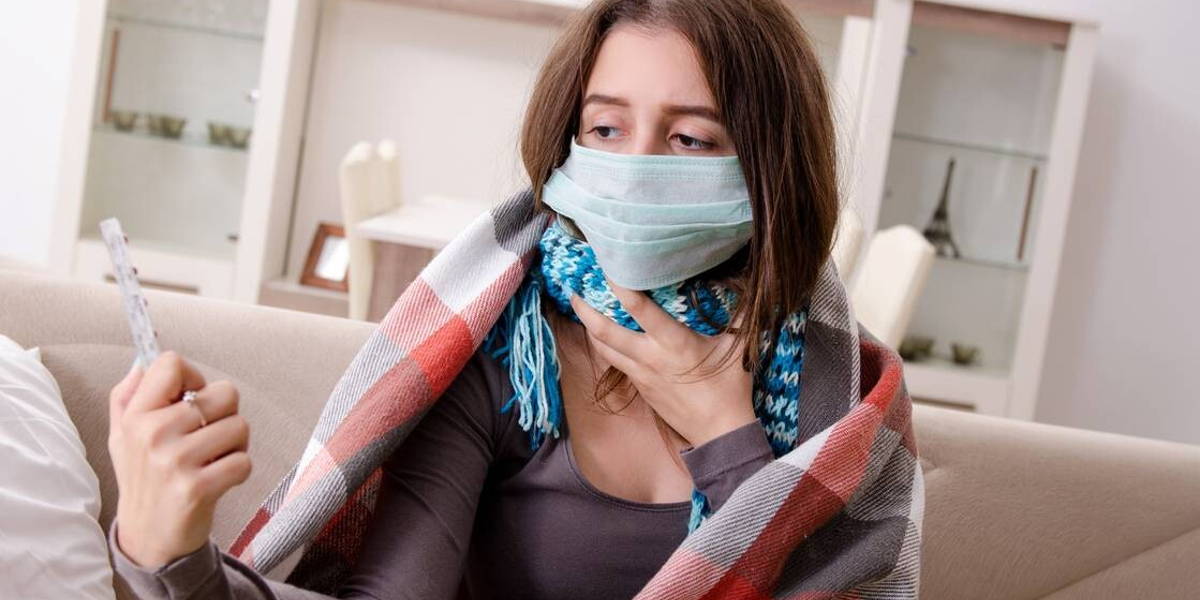 COVID-Pandemie-Vrouw