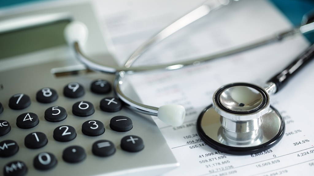 stethoscoop en rekenmachine