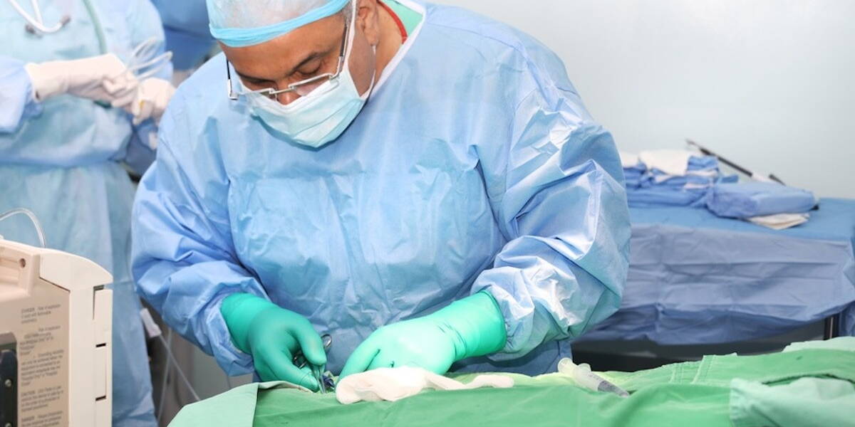 Doctor using tools in a surgery