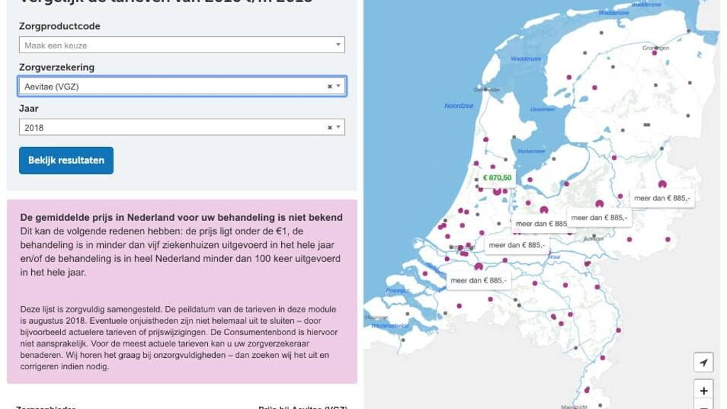Zorgkostenvergelijker