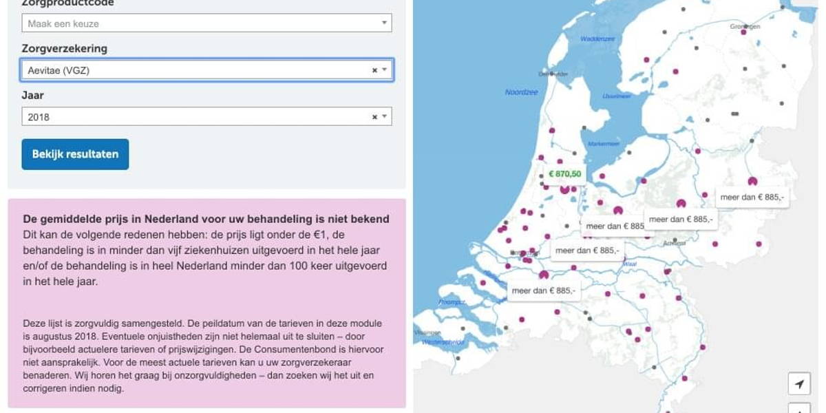 Zorgkostenvergelijker