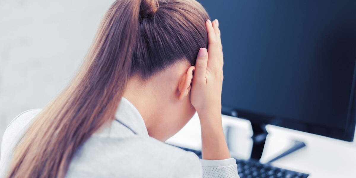 stressed woman with computer