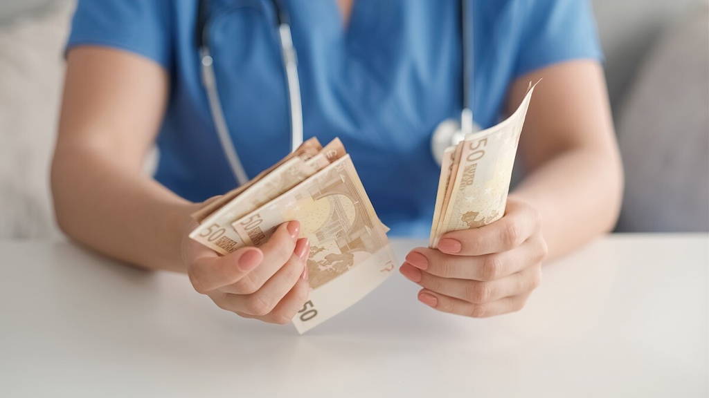 Doktor telt biljetten geld