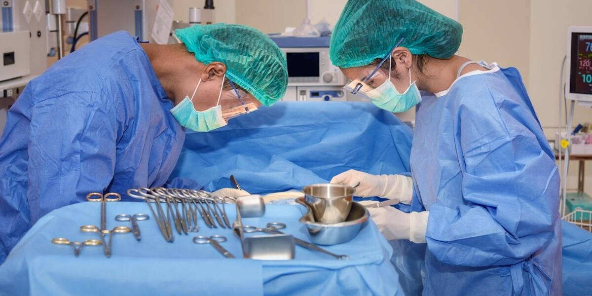 team professional surgeon in the operating room