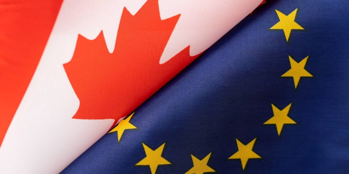 Vlaggen van Canada en de EU
