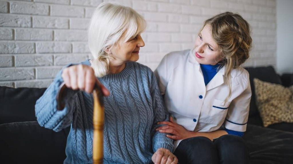 retirement home concept with nurse