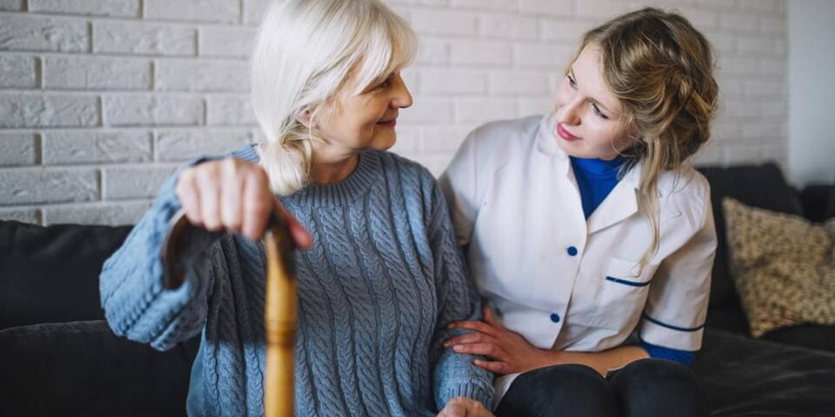retirement home concept with nurse