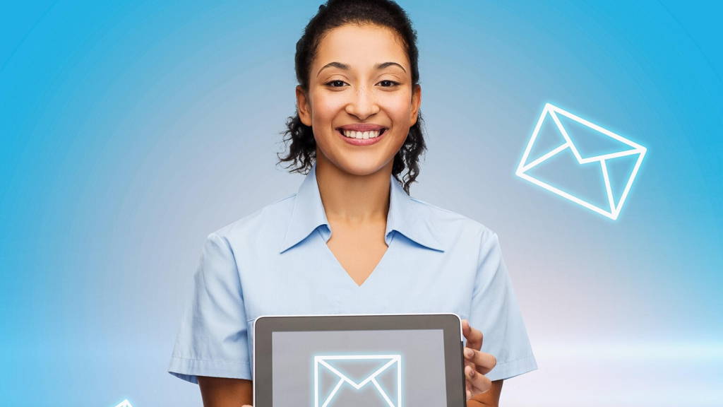 smiling female doctor or nurse with tablet pc