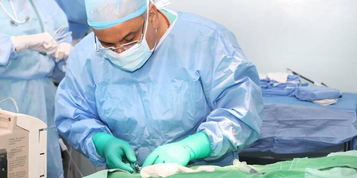 Doctor using tools in a surgery