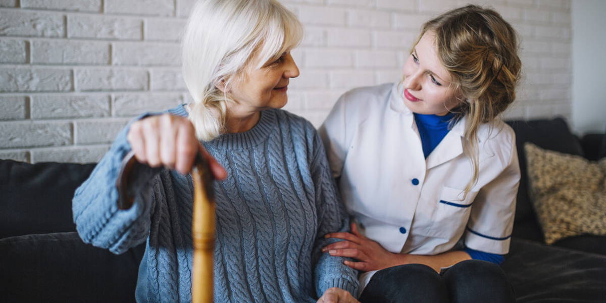 retirement home concept with nurse