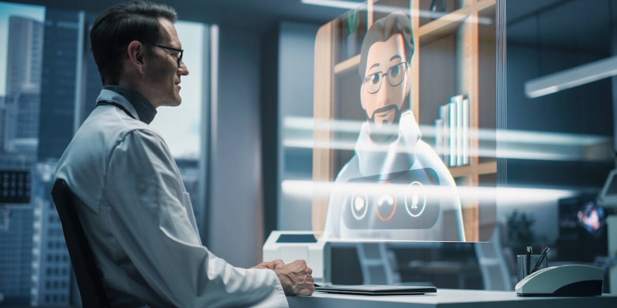 Dokter belt met AI avatar